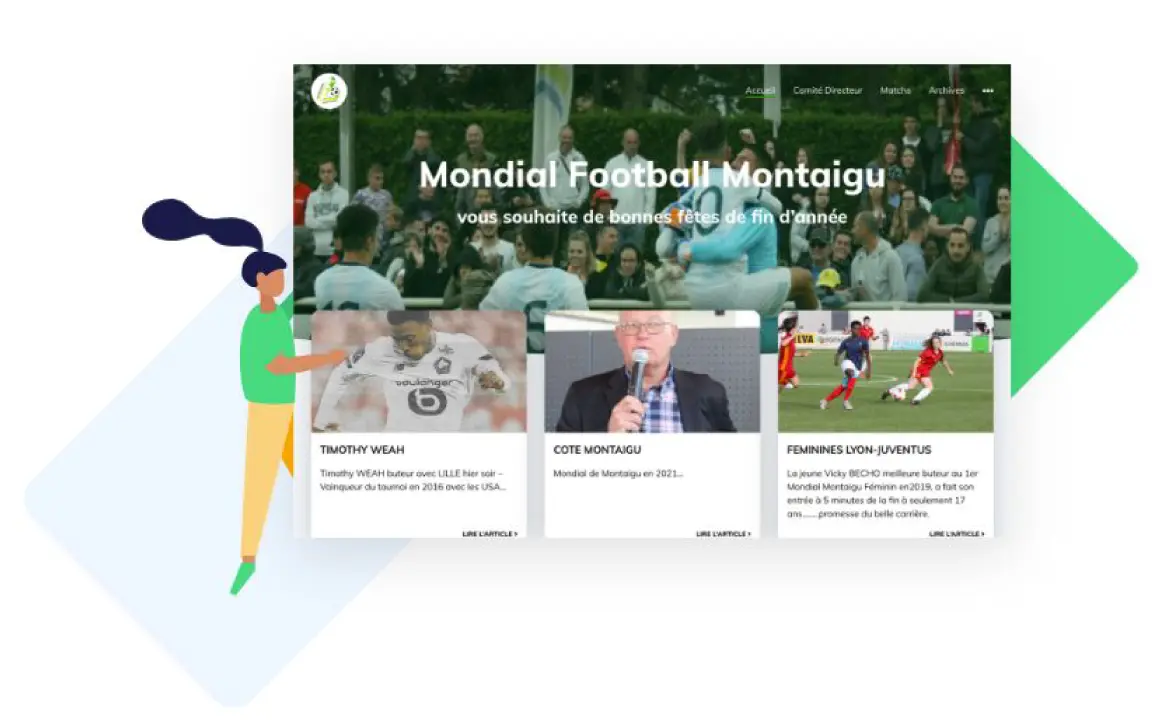 Page du site internet du Mondial de Football de Montaigu