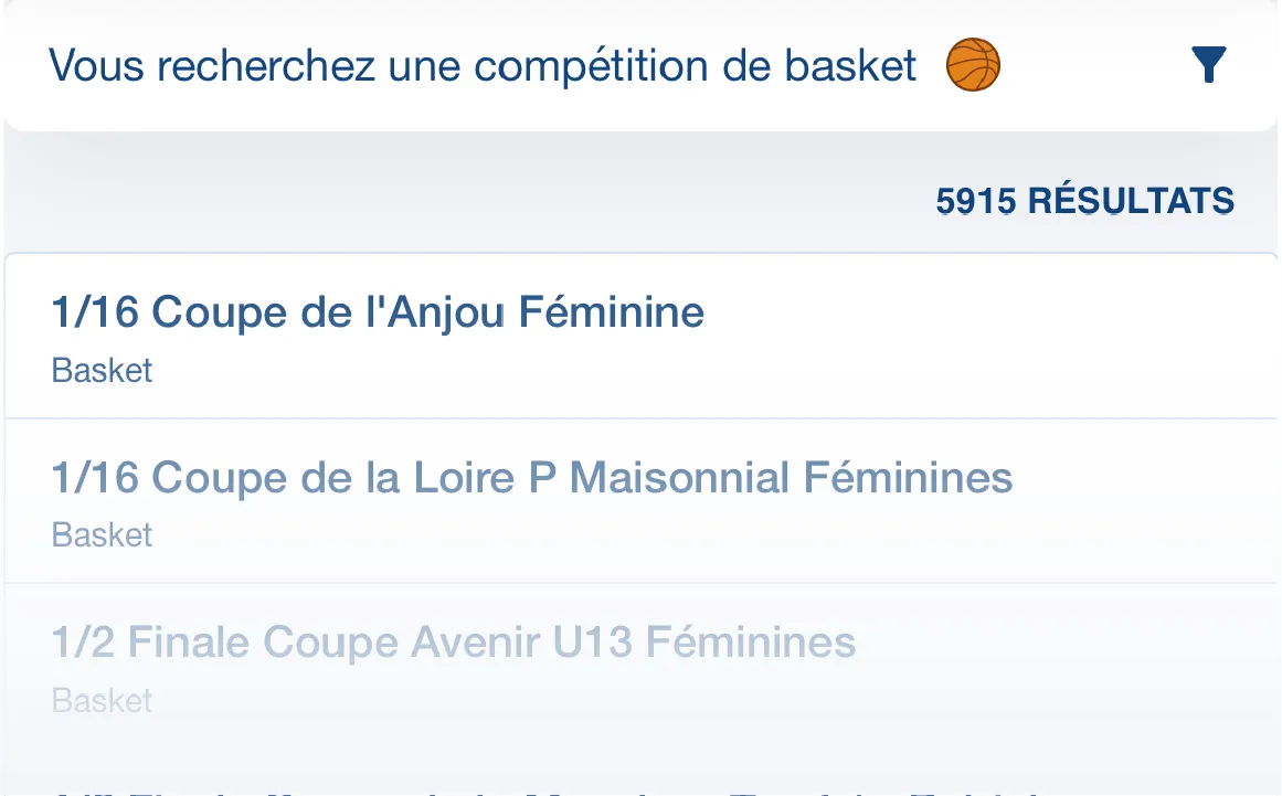 Image de recherche des compétitions de basket sur Score'n'co