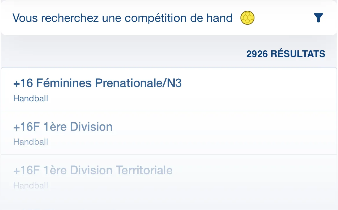 Image de recherche des compétitions de handball sur Score'n'co