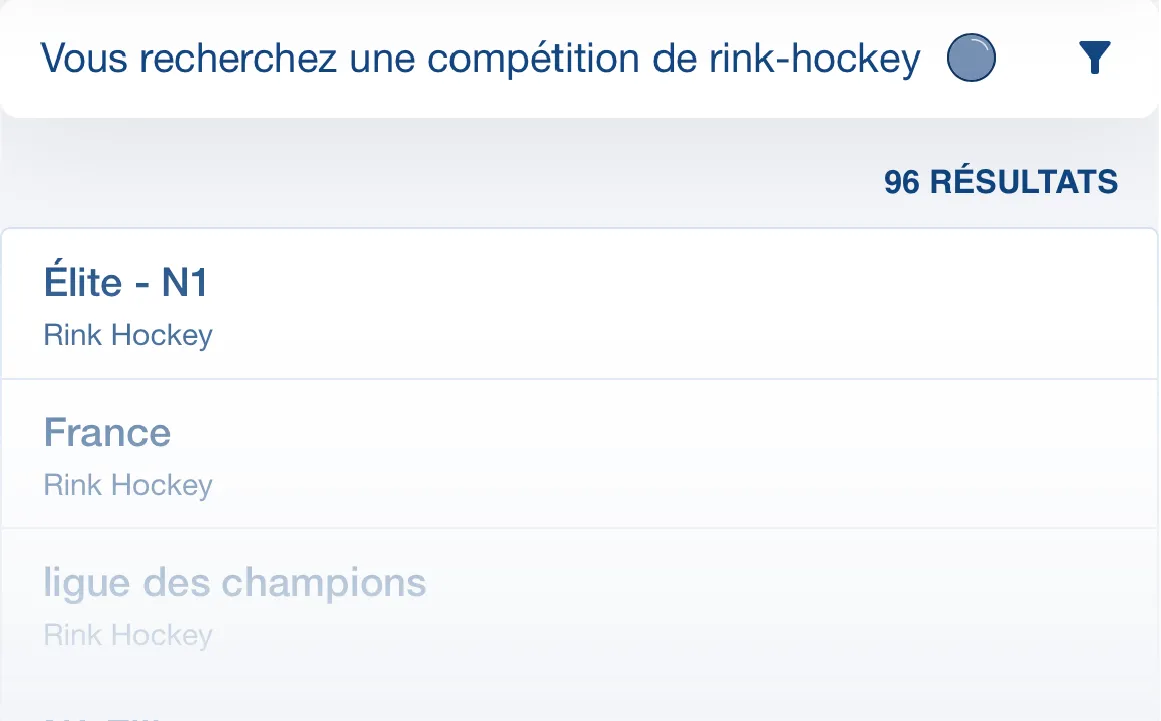 Image de recherche des compétitions de rink-hockey sur Score'n'co