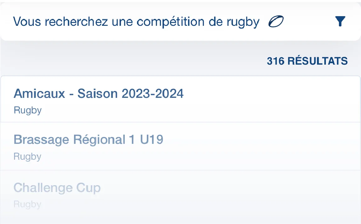 Image de recherche des compétitions de rugby sur Score'n'co