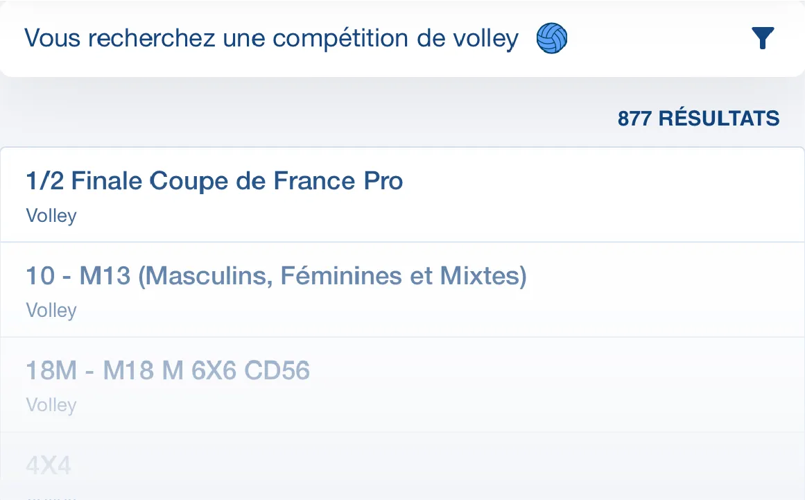 Image de recherche des compétitions de volley sur Score'n'co