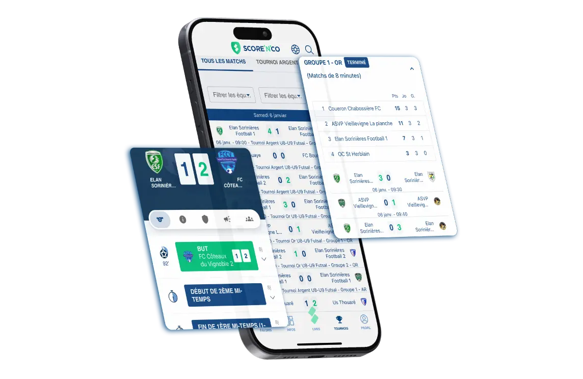 Image de l'application v2 de Score'n'co pour suivre un tournoiImage de l'application Score'n'co pour suivre un tournoi