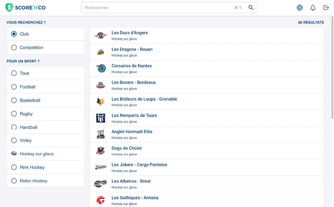 Image de recherche des clubs de hockey-sur-glace sur Score'n'co