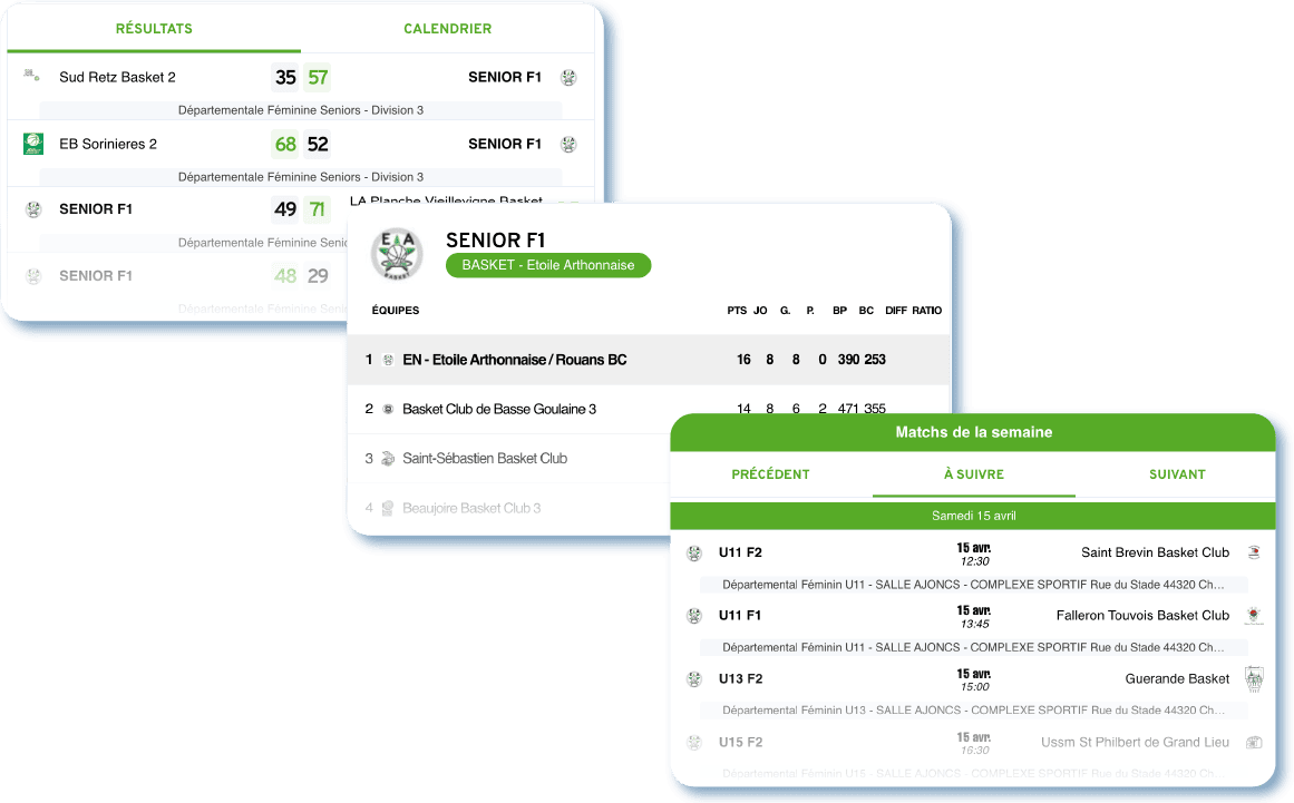 Widgets du club de l'Etoile Arthonnaise avec les résultats, le classement et les prochains matchs