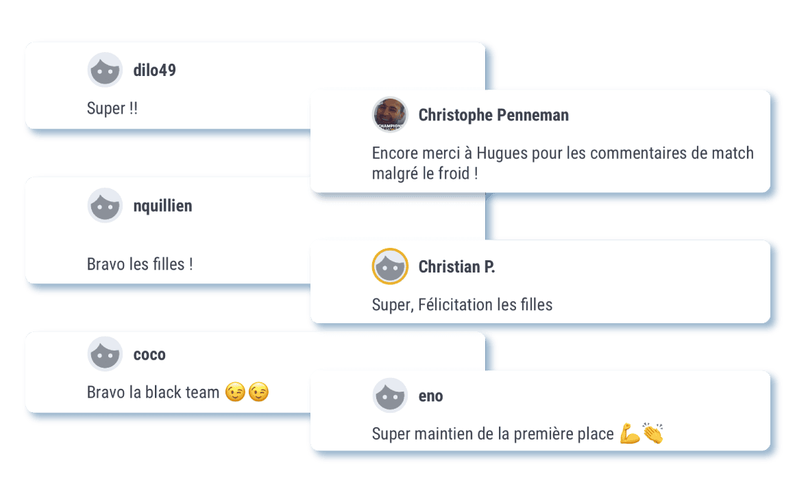 Exemple de commentaires pendant un match sur un live Score'n'co